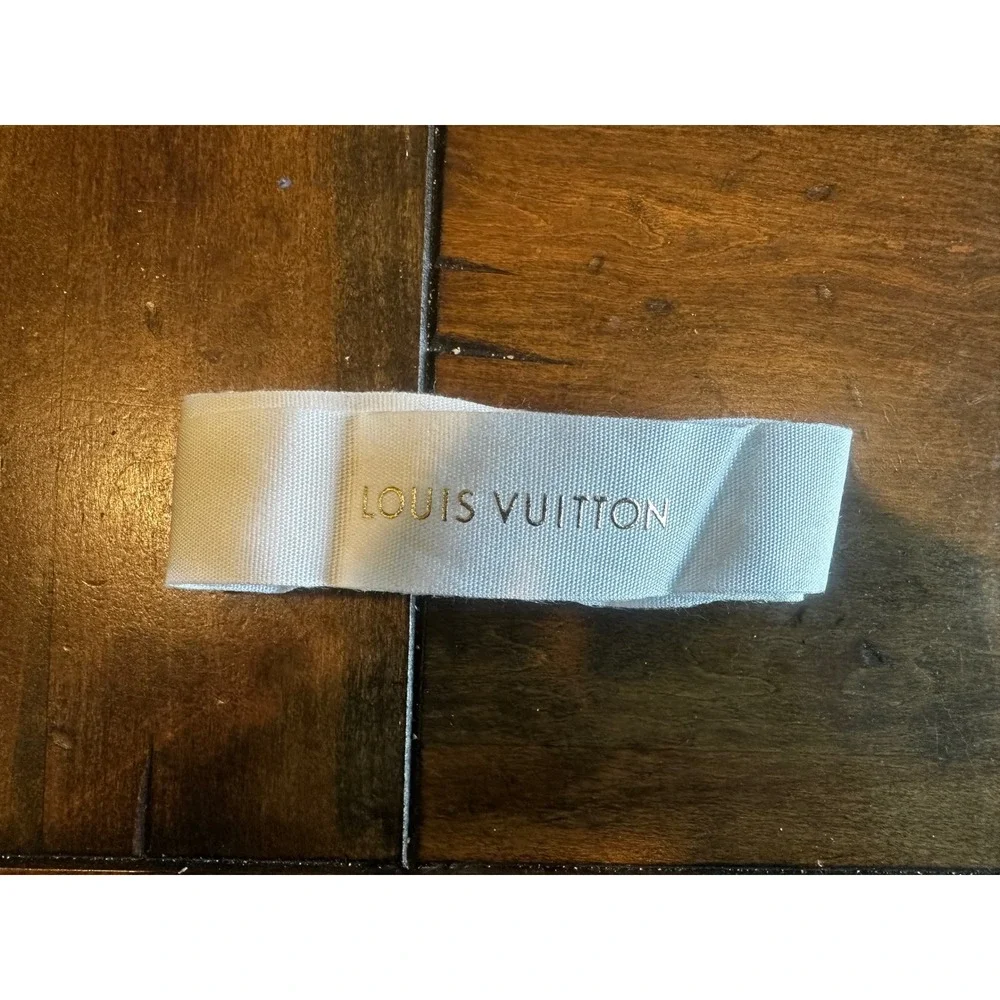 Louis Vuitton White Ribbon Gold Logo Authentic Luxury Gift Wrap Crafting 3 yrds